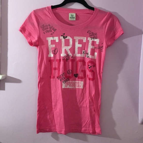 PINK Victoria's Secret Tops - VINTAGE Y2K PINK free hugs top
